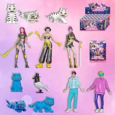 24 Stück Anime Kpop Dämonenjäger Box Tiger Rumi Mira Zoey Figur Actionfigur Kits PVC Modell Spielzeug Passende Karten Großhandel Geschenk
