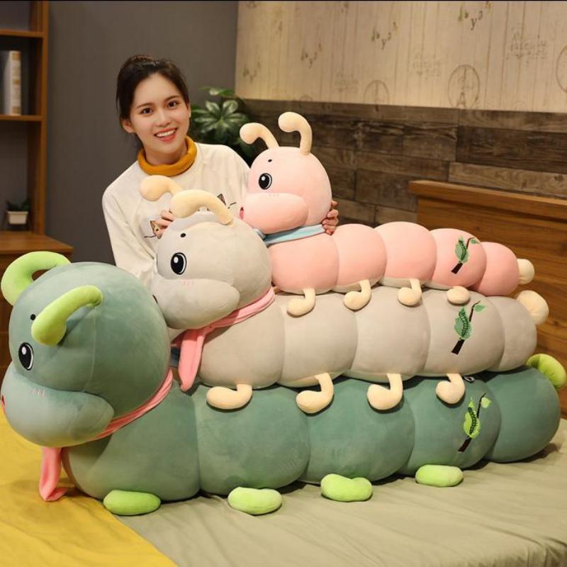 100/130cm Colorful Caterpillar Plush Toy For Children Soft Hold Pillow Doll Boys Girls High Quality Peluche Cushion New Gifts