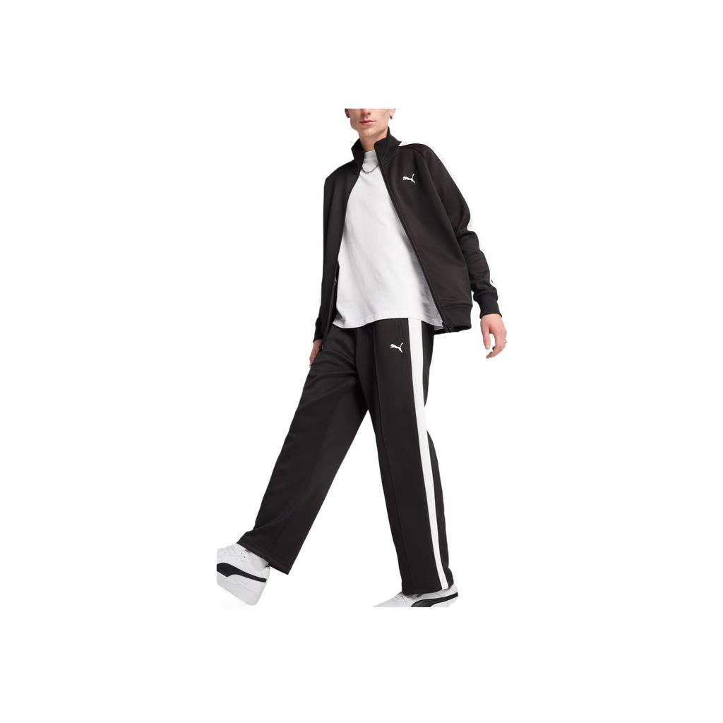 Puma T7 Always On Color Block Fashion Versatile Soft Knit Sports Pants Men Bottoms Black 631864-01