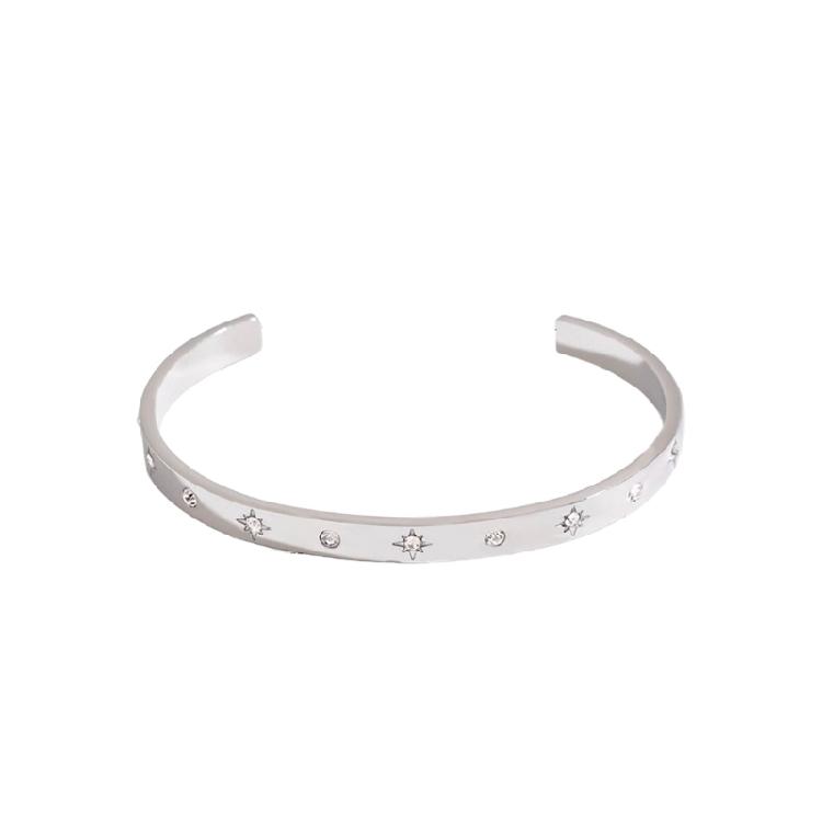 

Fashionable Open Cuff Bracelet Stainless Steel Wristband Lightweight Bangle Stylish Jewelry For Casual Or Formal Wear