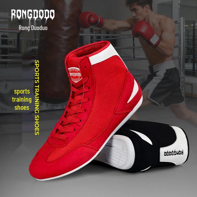 High-Top Martial Arts Combat Shoes for Men, Women, and Children - Ideal for Boxing, Sanda, Wrestling, and Training