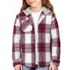 Children's Fashion Hooded Plaid All-match Casual Loose Shirt Long Sleeve Jacket