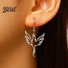 Hypoallergenic Necklace Phoenix And Earring Set for Women Stainless Steel