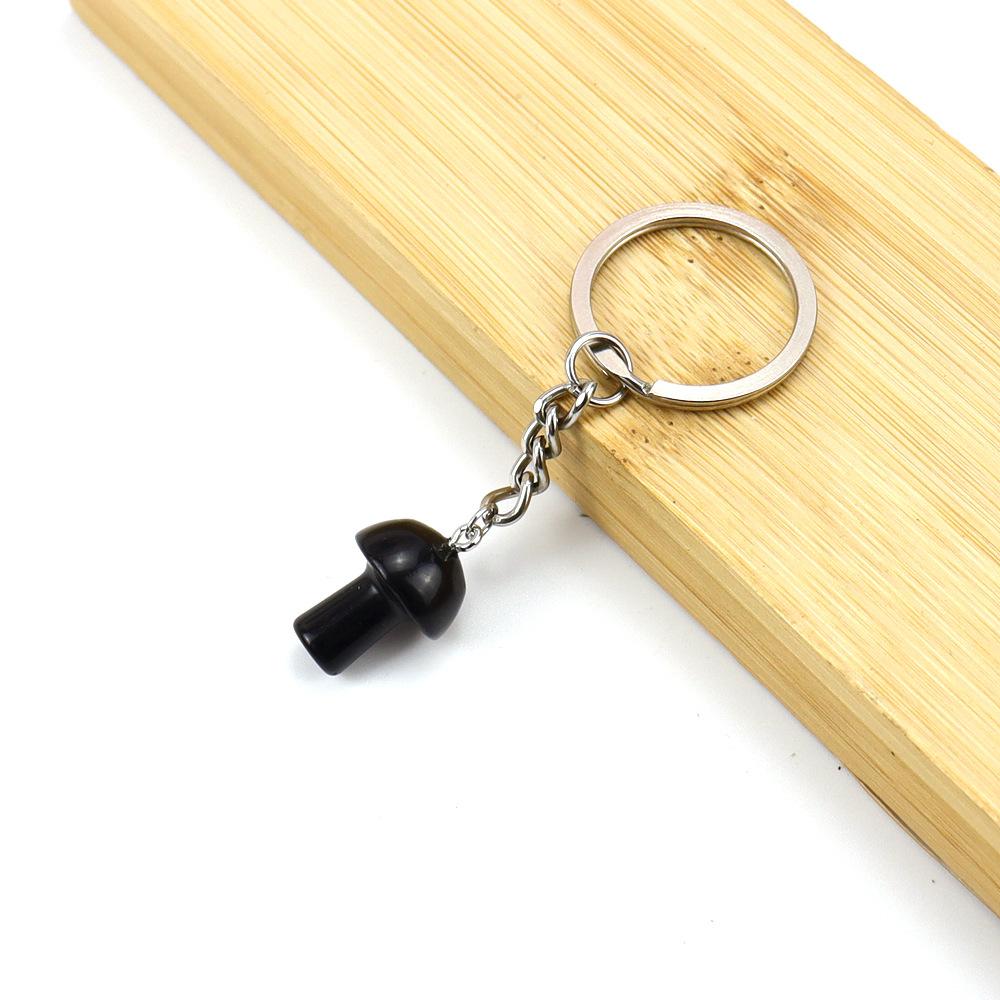 Natural Crystal Keychain Rough Stone Polished Mushroom Keychain Handmade Diy Keychain Bag Pendant K39