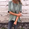 Spring Summer Round Neck Long Sleeved Loose T-shirt Top for Women Shirt