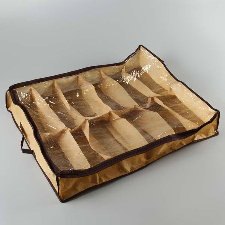 Z12 Transparent 12-Compartment Dustproof & Moisture-Proof Shoe Storage Box for Under-Bed Use