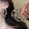 Silver Needle Exaggerated Metal Spiral Round Hoop Earrings Studs - High-end Women's Earrings
