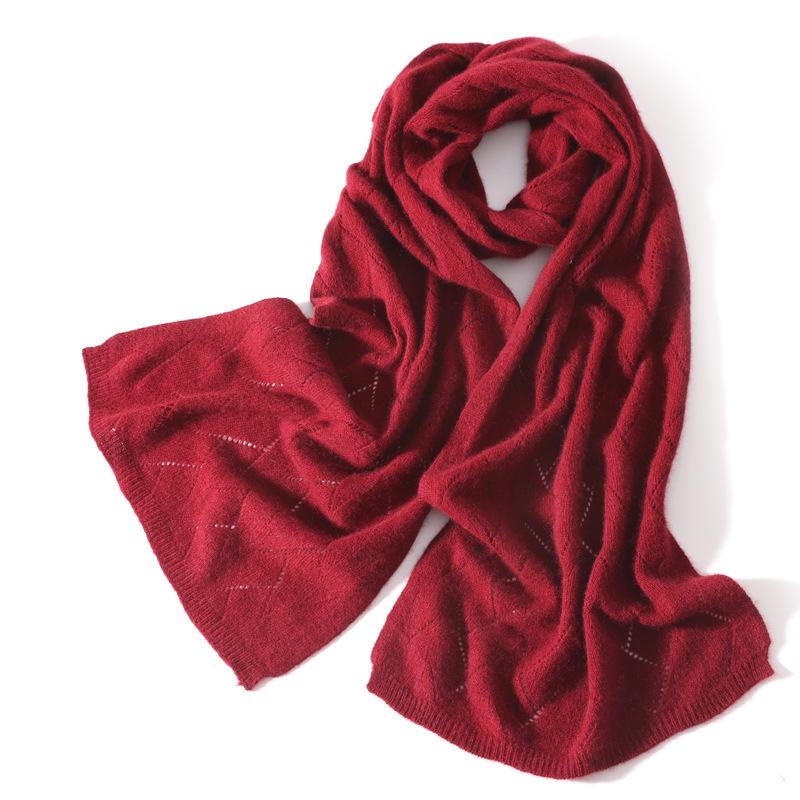 Women's Cashmere Wool Openwork Shawl: Versatile Knit Neck Warmer & Outerwear Cape for Autumn/Winter