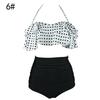Damen Blumen High Waist Bikini Set Stilvolle Bademode Gepolstert Übergröße Badeanzug