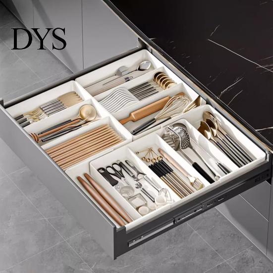 Kitchen Drawer Divider Telescopic Tableware Storage Box Classification Organization Expandable Large Capacity Multi Space-saving Utensil Holder