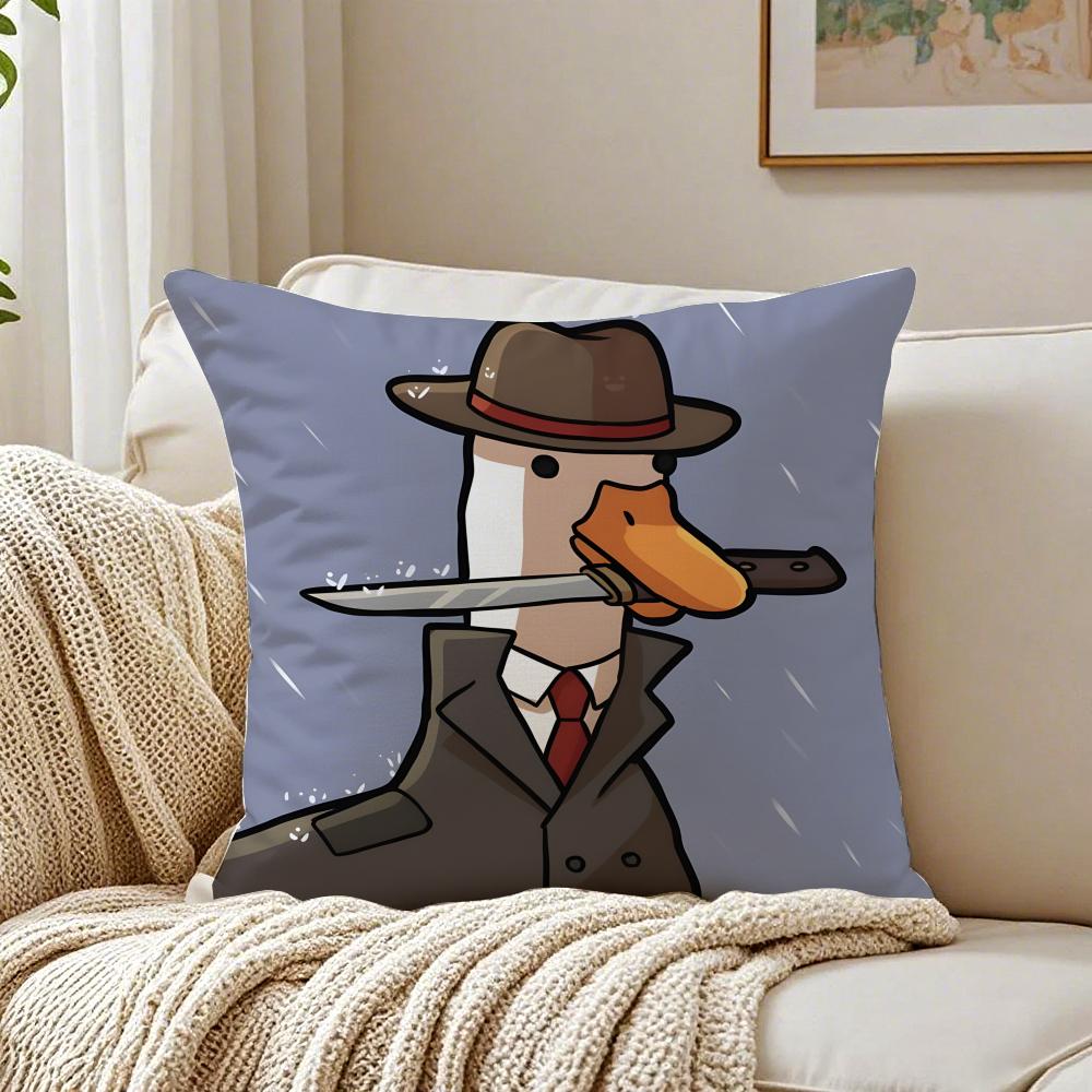 Simple fashion Cute GGoose Goose Duck Cushion Cover Linen Pillowcase Soft for Sofa Bed Home Room Decor