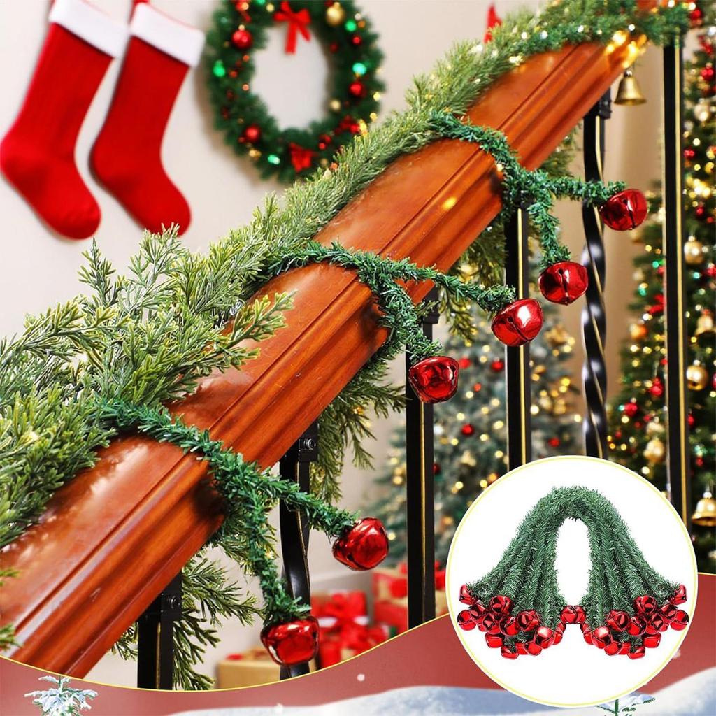 Ties For Garland 8 Piece Greenery Hooks Flexible With Bells Garland Hanger For Stairs For Christmas Tree Lights Bows Stairs