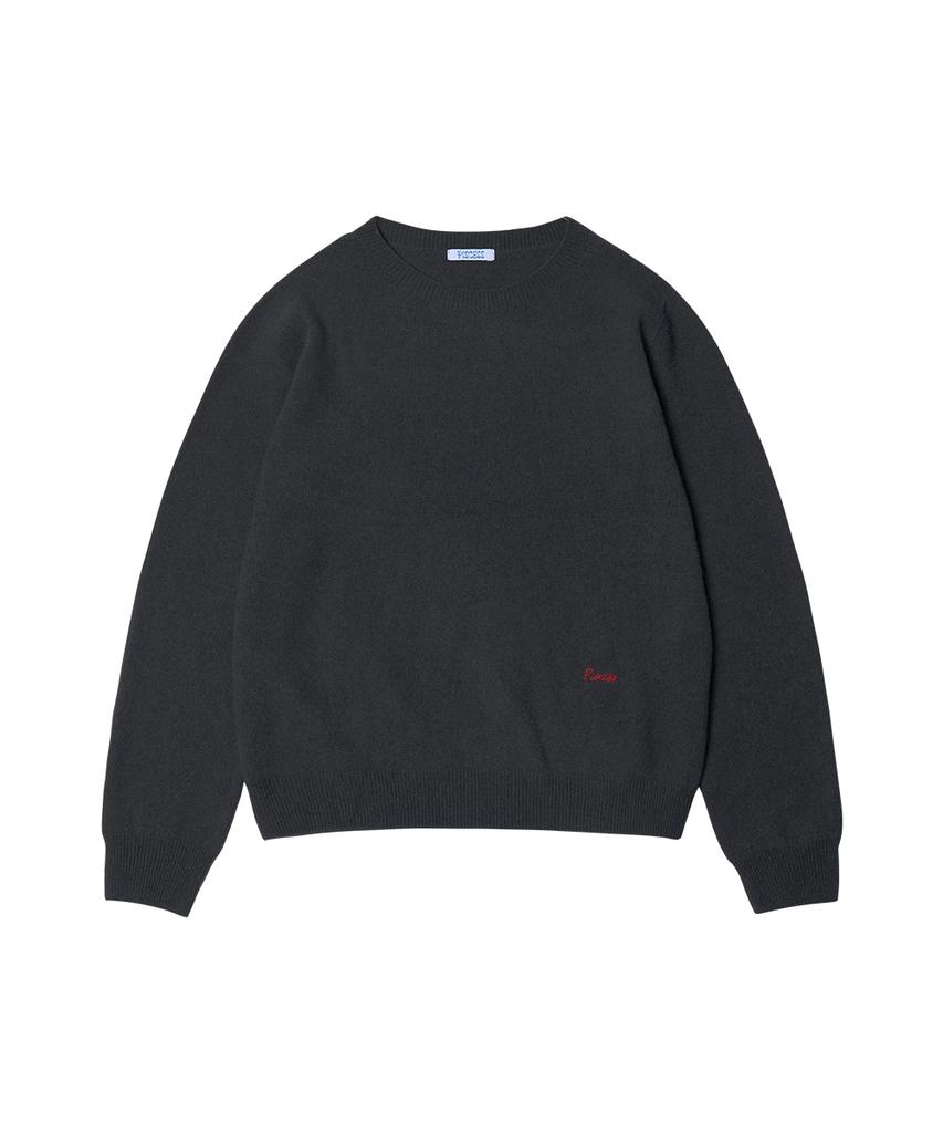 PISCESS Basic Wool Knit Top_Dark Gray