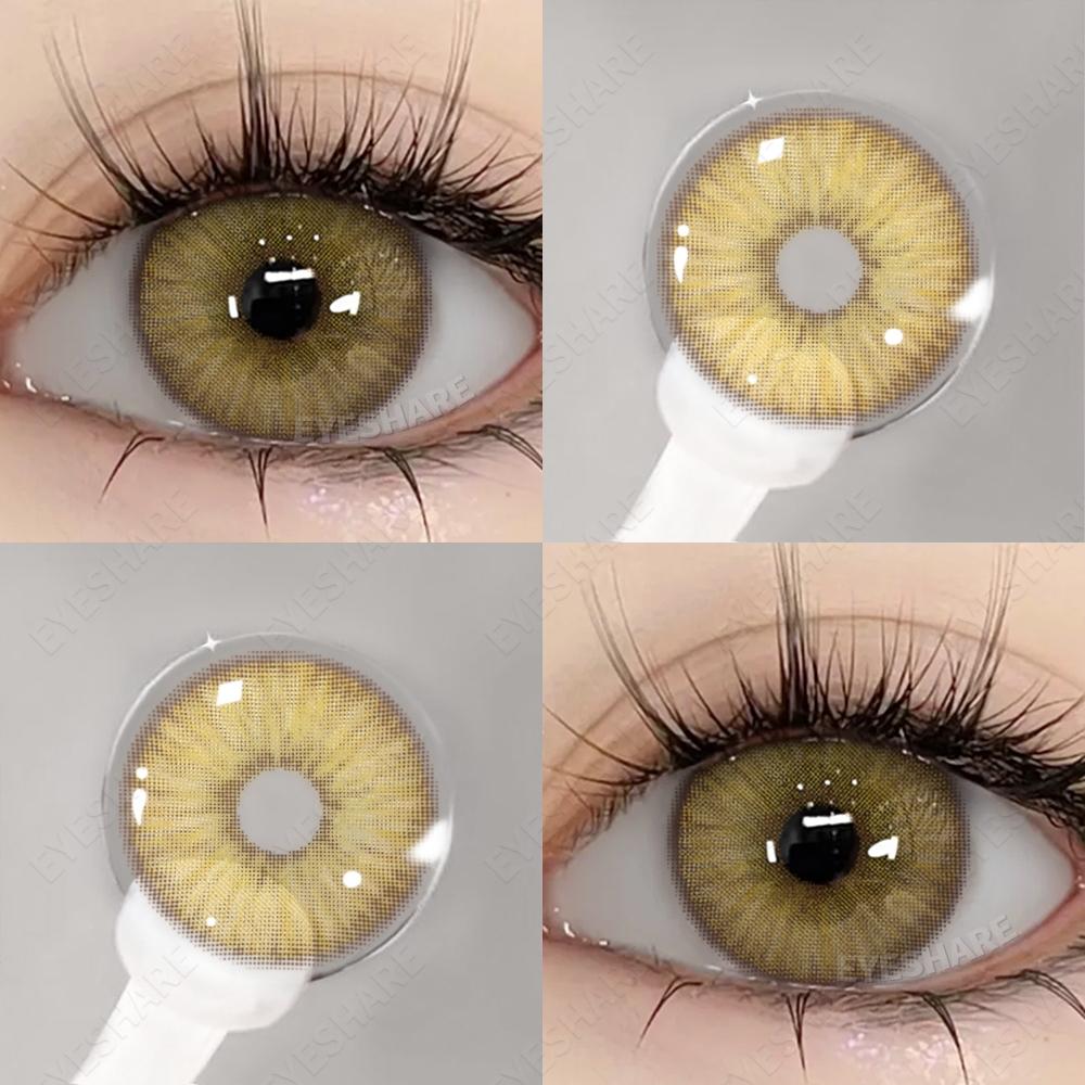 EYESHARE 1 Pair Natural Color Contact Lenses Sweet Big Eyes Brown Gray Yearly Easy To Wear