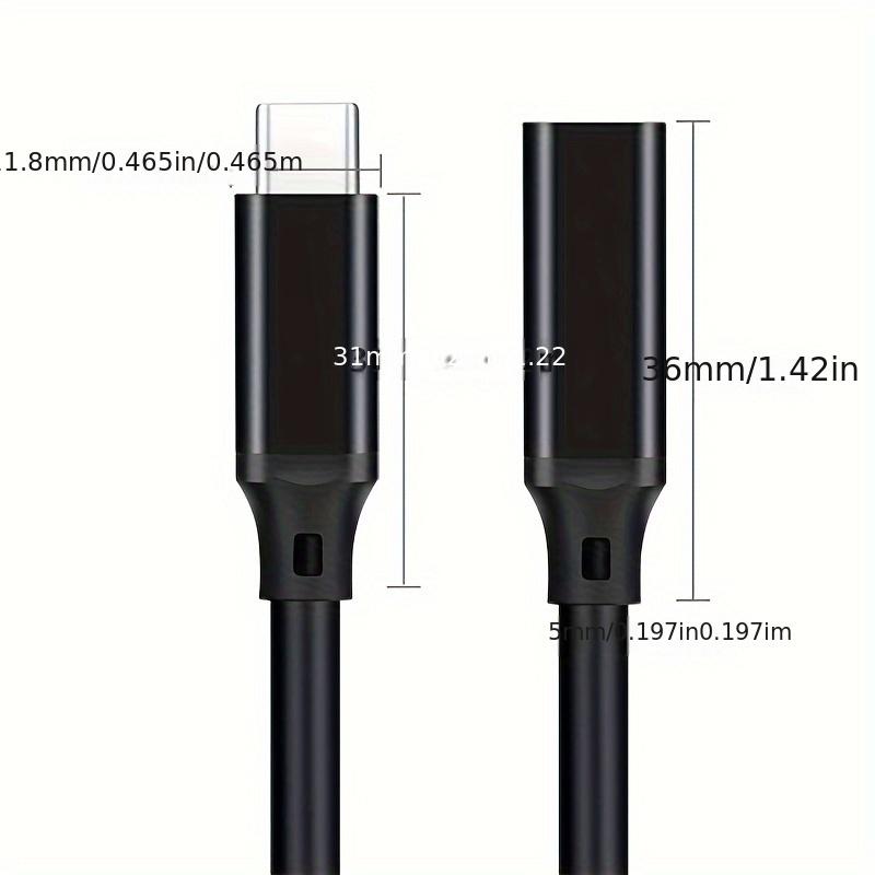 USB C 3.2  Extension Cable 100W PD 5A Type C Extension Cable 4K @60Hz 10Gbps Thunderbolt 3 For Xiaomi Huawei Switch 0.5M 1M 2M