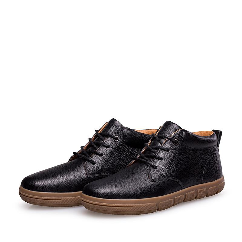 

Зимние мужские ботинки с мехом 2024 Теплые зимние ботинки Мужские зимние ботинки Деловая повседневная обувь Мужская обувь Модные ботильоны 687 38 чёрный