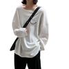 Damen Smiley Langarmshirt - Herbst 2023 Koreanischer Stil, Rundhalsausschnitt, Lockere Passform, Studentenoberteil
