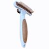 Dog Comb One-click Dog Brush Double Row Rake Combs for Dogs Hair Knot Cleaning Self Cleaning Dogs Rake Comb Pet Grooming Brush