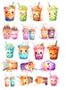 18pcs Waterproof Cartoon Watercolor cute  milk tea Decorative Stickers for Journal Scrapbooking DIY Album INS Style  stationery