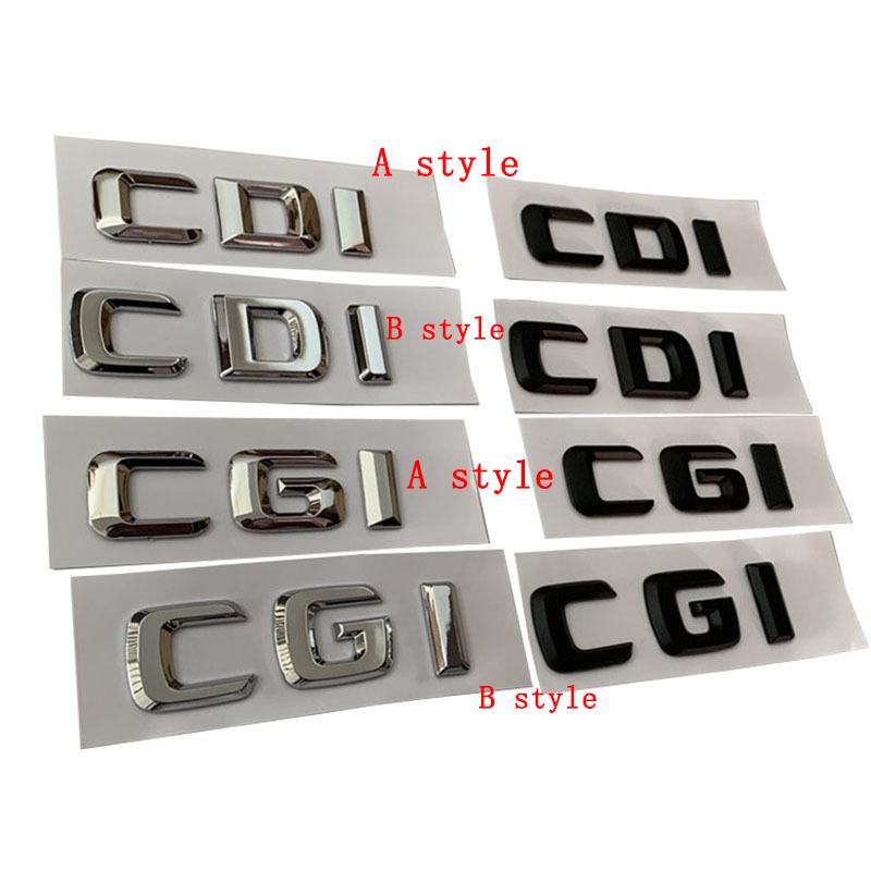 

For Mercedes-Benz C-Class E-Class S-Class CGI CDI letter label ABS car sticker S350L E260L C200 rear tail label sticker B&CDI silver чорний