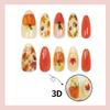 Pcs Halloween 3d Pumpkin Maple Acorn Cute Press On Nails