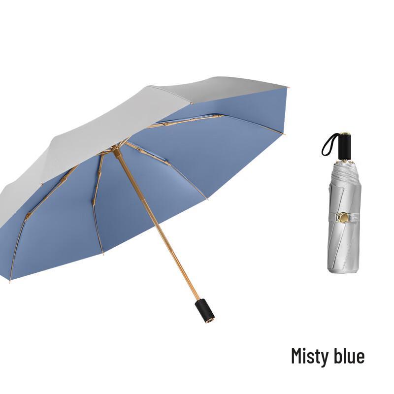 Tianwei Double-Layer Titanium Silver UV Folding Umbrella Three-Fold 8-Rib