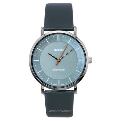 Standard Analog Leather Strap Grey Dial Quartz MTP-VT04L-8E Men's Watch