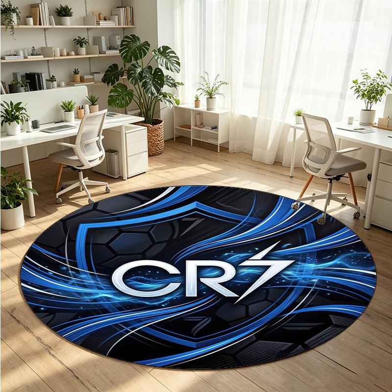 Cristiano Ronaldo Printed Round Crystal Velvet Rug Soft Non Slip Floor Carpet For Bedroom Holiday Gift