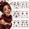 Halloween Clown Face Stickers, Waterproof Poker Glitter, Tattoo Stickers, Party Makeup Funny Face Stickers (6 Styles In a Pack)