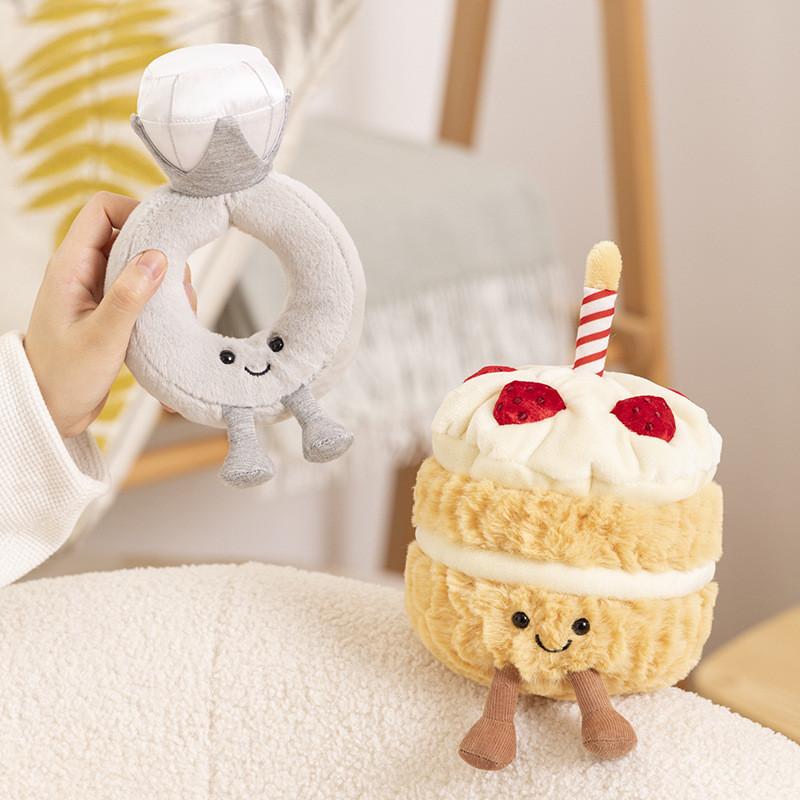 Toy Ring Plush Cartoon Fun Birthday Cake Children Birthday Lady Gift Holiday