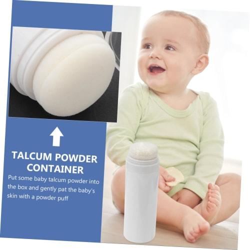 WATIIFUFU 2-Piece Infant Talcum Powder Bottle with Puff, Home Use Baby Powder Case, Large Capacity, Smooth Dispensing Design
