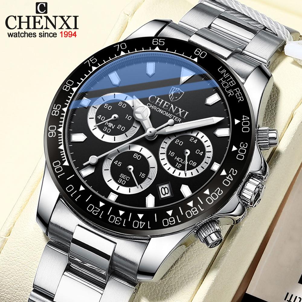 Men Watch Steel Luminous Watches Men's Army Military Quartz Wristwatch Chronograph Male Clock Relogio Masculino