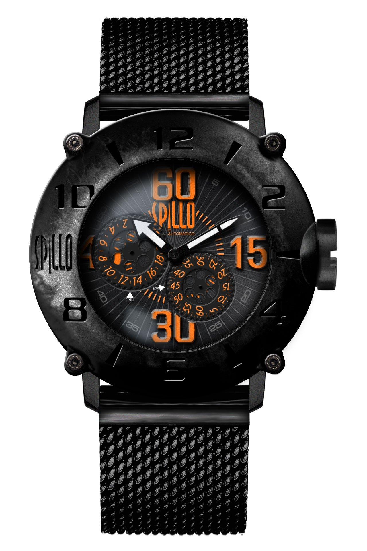

SPILLO OUTLAW Black Vintage Processing Orange Index Автоматичний завод Італійський годинник Japan Exclusive Agent Imported [Spiro] OL1000V6K-MK Men s [Regular