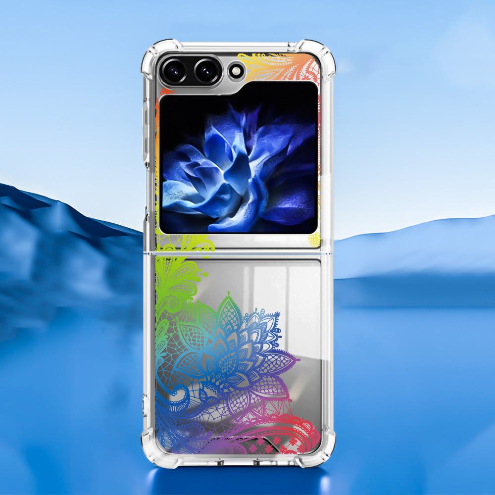 Samsung Galaxy Z Flip 5 Butterfly Lace 2-in-1 Phone Case with TPU+PC Material