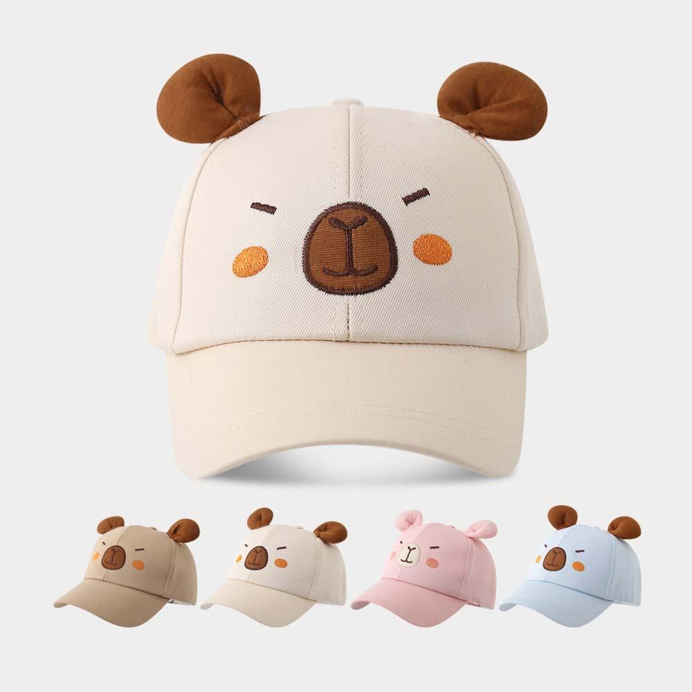 Thin Children Baseball Hat Breathable Baby Sunscreen Hat Capybara Peaked Cap  For Babies Aged 2-5