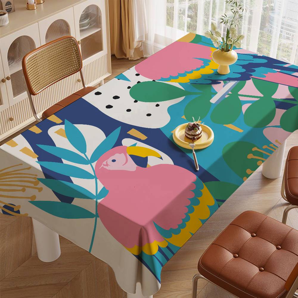 Artistic Abstract Pattern Rectangular Tablecloth - Stain-Resistant For Kitchen, Coffee Tables & Daily Use