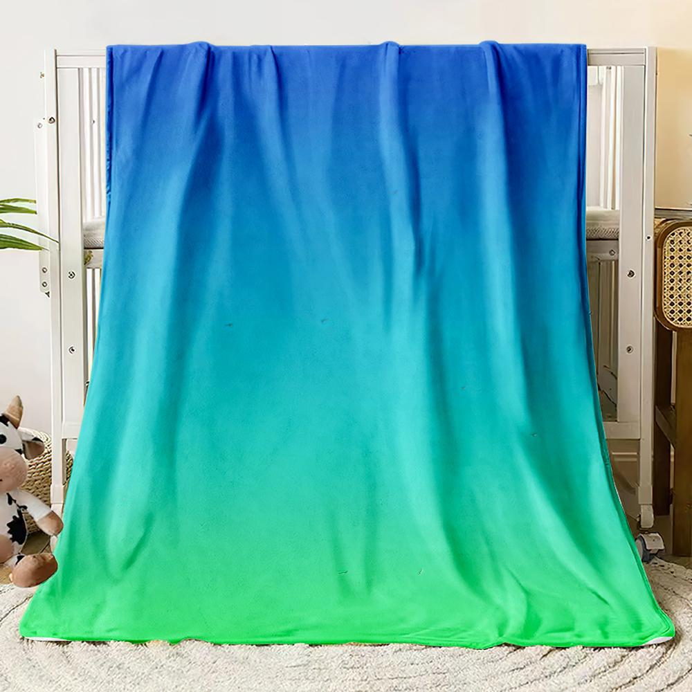 Flannel Blanket Dopamine Gradient Soft Warm Thin Bed Sheet Sofa Cover Artificial Fur Plaid Blanket