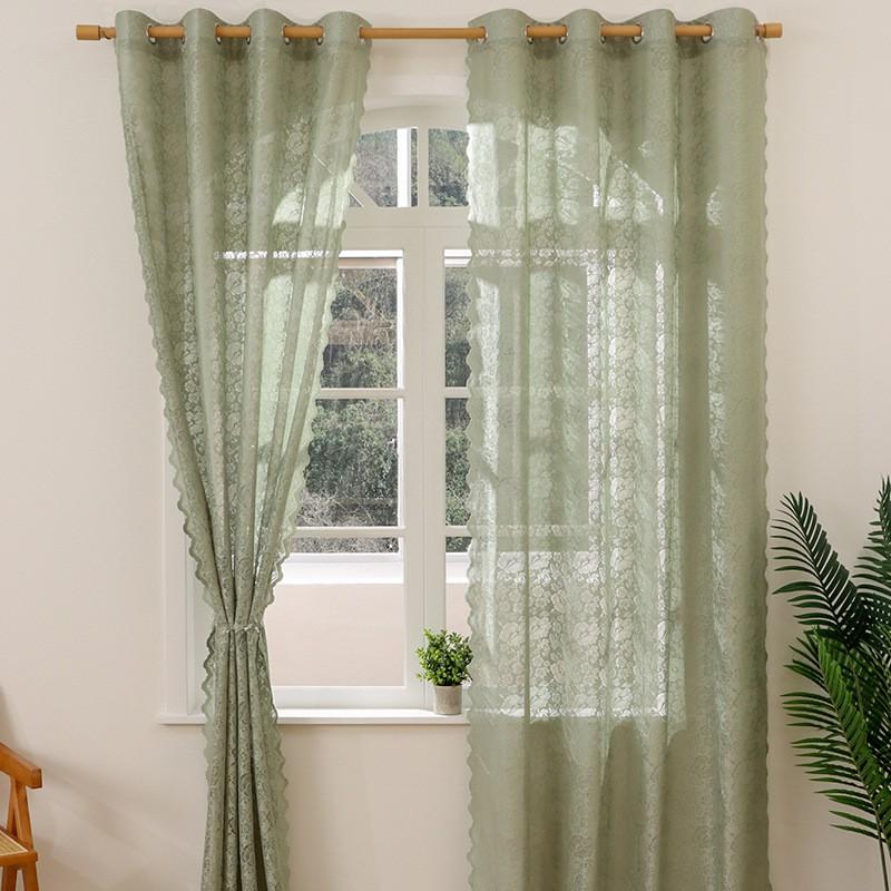 Französischer Spitzen-Transparenter Vorhang Weiß Luftige Fenstergardinen Schlafzimmer Wohnzimmer