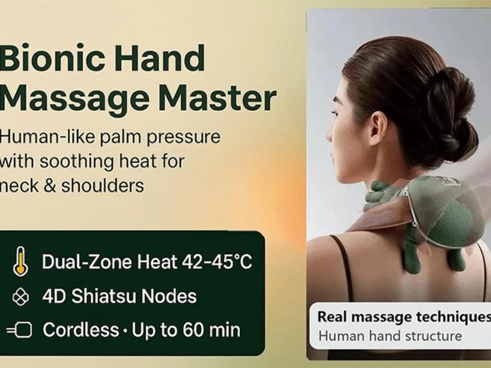 Bionischer Nacken-Schulter-Massager N7 Knetmassage-Schal 3-stufige Modi Nacken-Halswirbel-Taille Bein Körpermuskeln Massagekissen