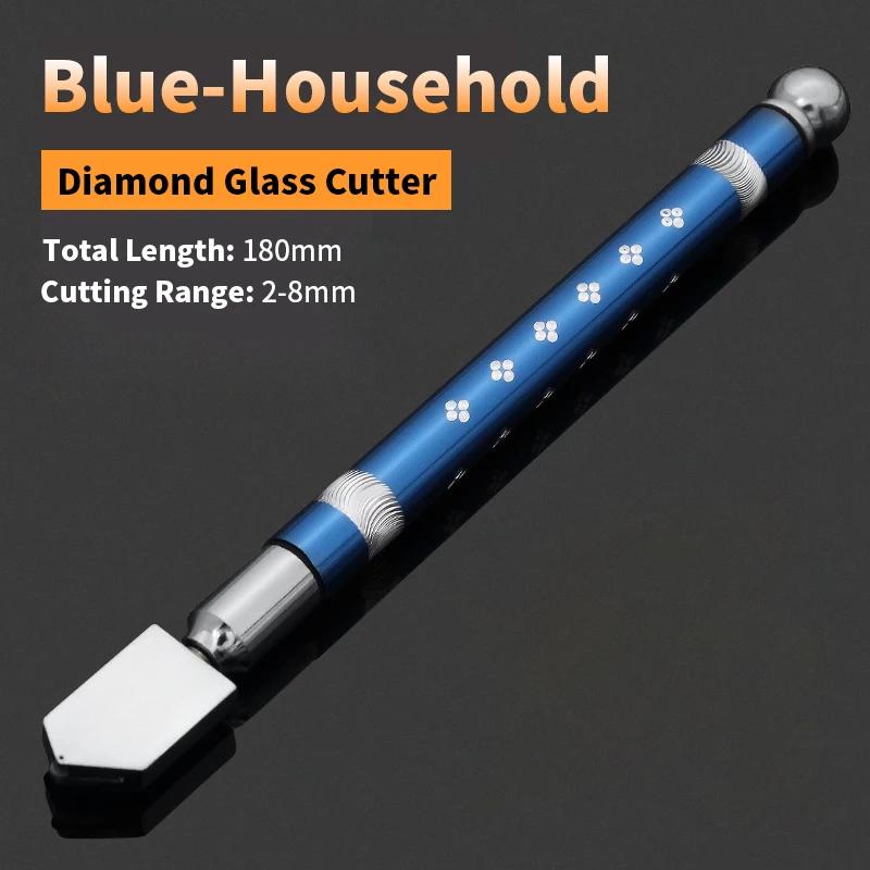 1 Stück Mehrfarbig Professioneller Glasschneider für Fliesen Tragbarer Glasschneider Diamantspitze Fenster Bastelglas Messer Handwerkzeug