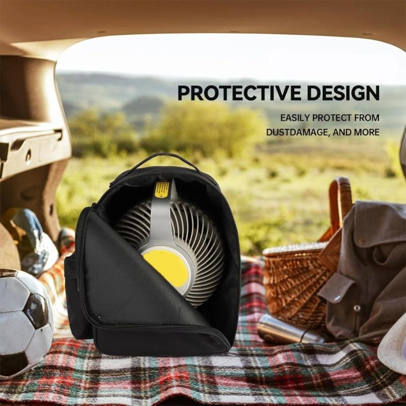 Portable Fan Carry Bag With Side Pocket and Wide Opening, Storage Case for Travel Use, Camping Days, Beach Use, and Indoor Storage