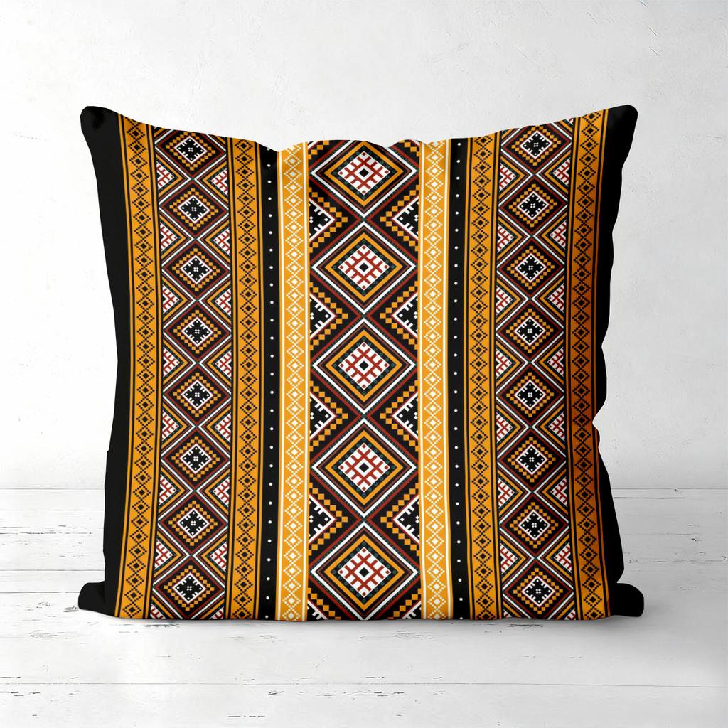Pieces Bohemian Geometric Ethnic Pillow Covers Polyester Sofa Decorative Cushion Cov Headboard Pillow (Without Pillow Core