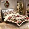 3pcs Imitation Relief Santa Claus Print Coreless Bedding Set Soft Dormitory Bedroom, Multiple Sizes, Machine Washable
