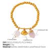 Sweet Wind DIY Ceramic Pearl Pendant Gold Bead Bracelet Stainless Steel Gold Plated Jewelry