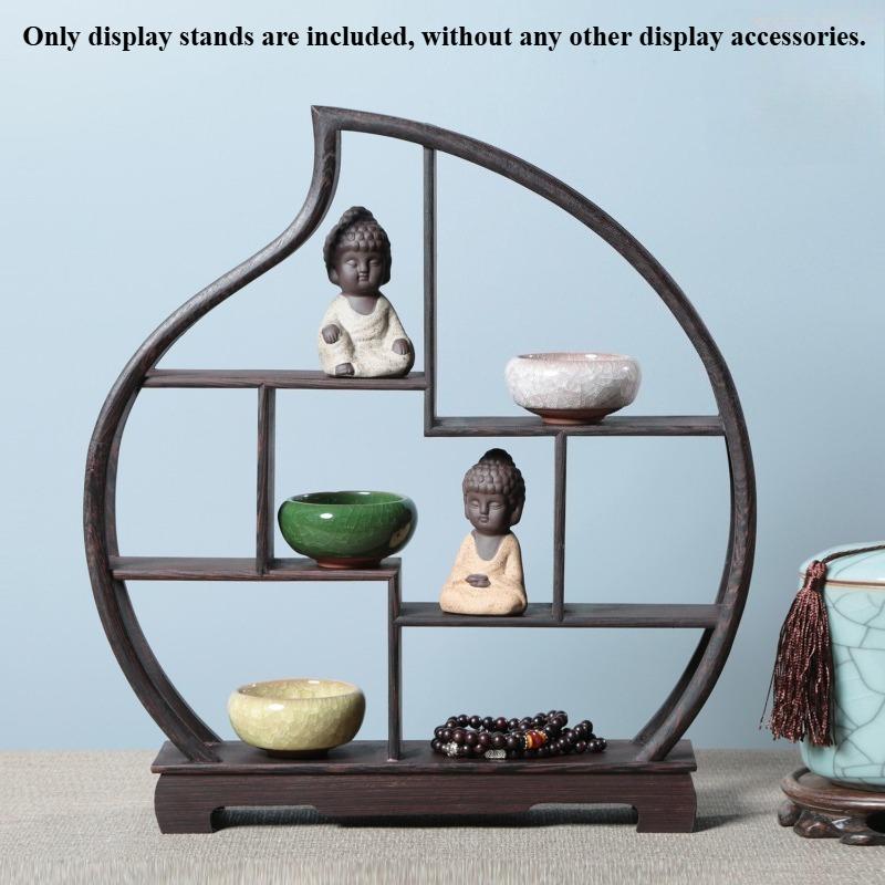 30x30x57cm Chinese Retro Storage Rack Chicken Wing Solid Wood Purple Teapot Tea Set Shelf Racks Display Stand Organizer 5270₽