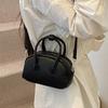 Summer popular wax leather hand carry small bag women's new fashion commuter pillow bag simple texture messenger bag