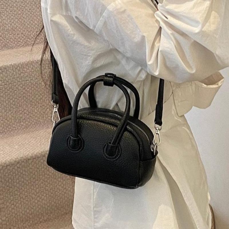 Summer popular wax leather hand carry small bag women's new fashion commuter pillow bag simple texture messenger bag