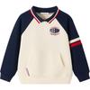 Boys' Preppy Style Color-Blocked Long-Sleeve Pullover