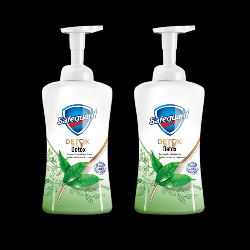 Safeguard Soothing Tea Tree Oil Foaming Shower Gel 2x500ml