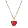 Exquisite Sparkly Heart Pendant Clavicle Chain Necklace - Stainless Steel, Street Style Sweet Cool Peach Heart Design.